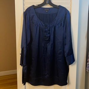 Banana Republic teal blue silk blouse